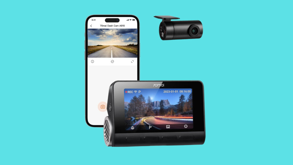 70mai 4K+1080P Dash Cam Auto A810 Fronte Retro Dashcam
